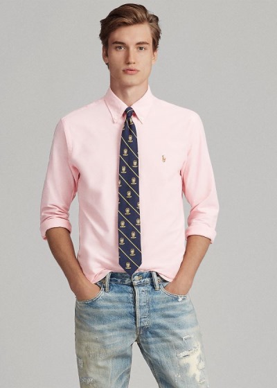 Camisa Oxford Polo Ralph Lauren Hombre Rosas - Slim Fit Stretch - RJSGU4183